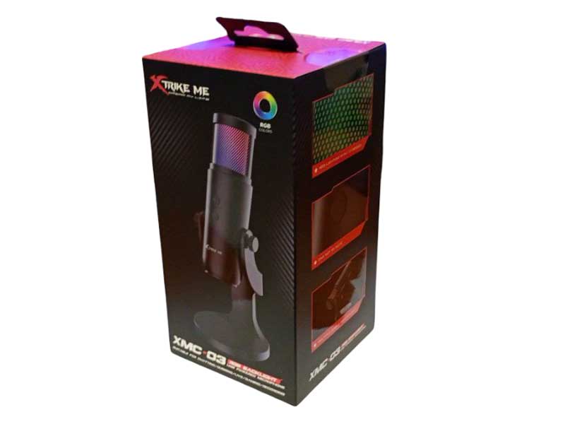 Игровой микрофон для пк с RGB подсветкой — USB микрофон для стримов и записи, черный XTRIKE ME XMC-03