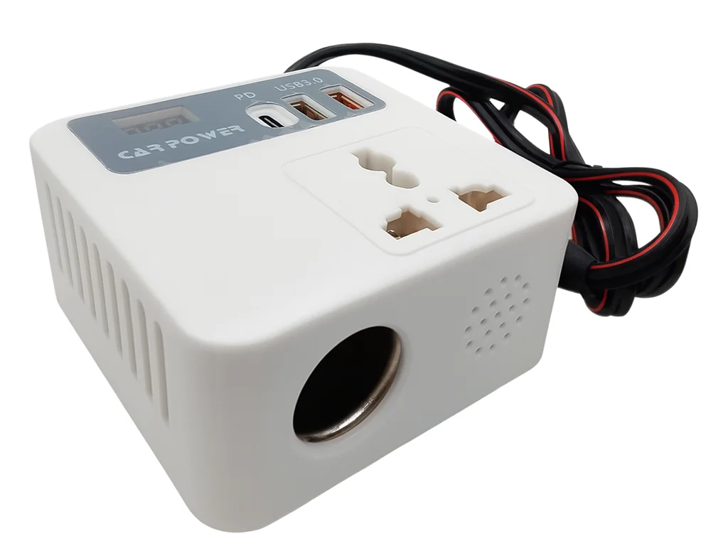 Автомобильный инвертор 12В в 220В: компактный преобразователь с USB-C и дисплеем | Купить с доставкой