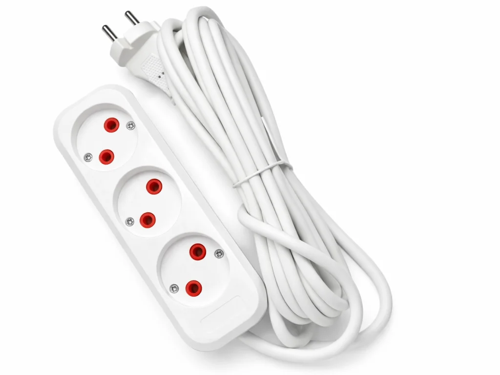 Удлинитель на 3 розетки с кабелем 5 метров (белый)