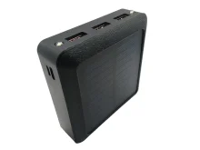 Повербанк 10000 мАч с солнечной панелью, фонариком и 3 USB выходами
