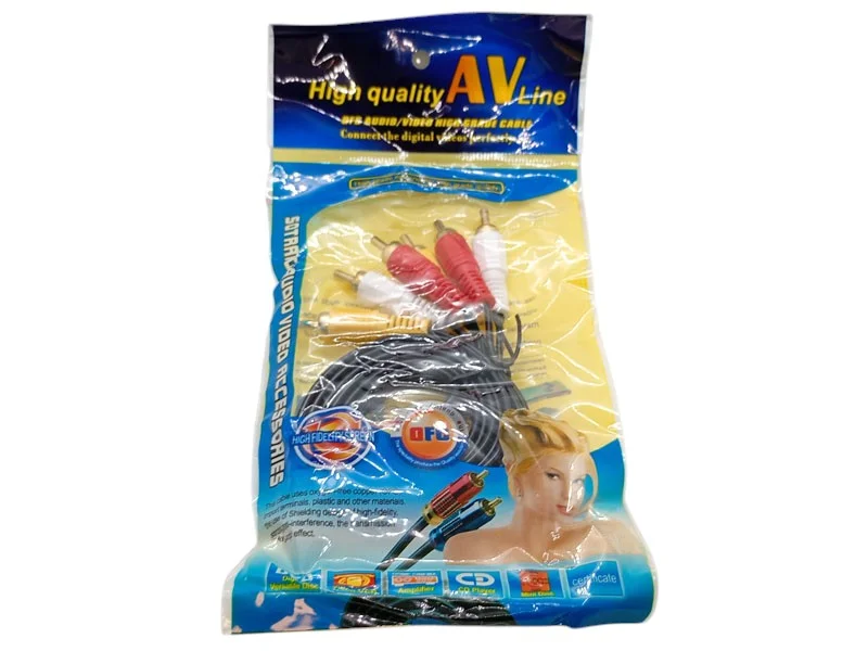 Шнур 3R–3R (тюльпан) 1.2 м — аудио‑видео кабель RCA для техники